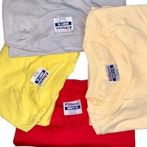 (Deadstock)  Vintage 1980s Hanes Beefy T Blank Pocket T-Shirt